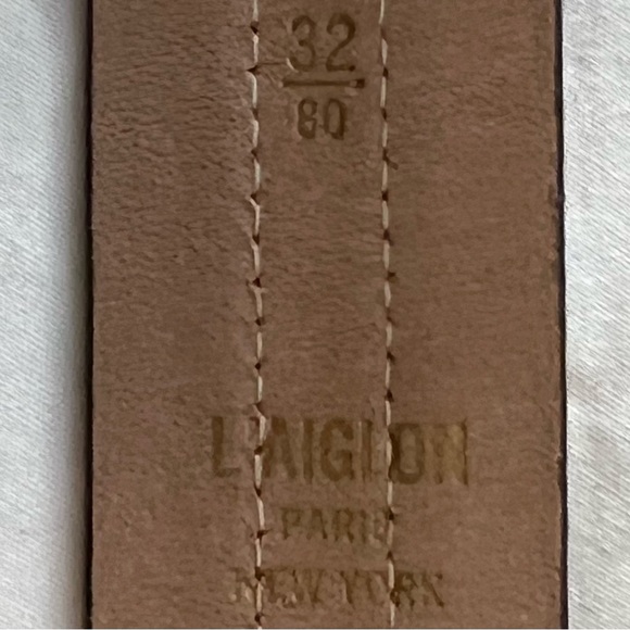 L’Aiglon cowhide two tone belt. RARE. 32 x 1-1/8. Good to very good condition. - Picture 6 of 7